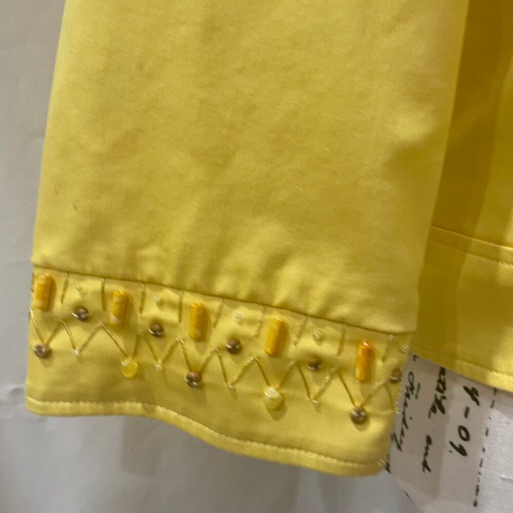 VINTAGE PATCHNGTON YELLOW EMBROIDERED ZIPPED BLAZER JACKET SIZE SMALL - Picture 9 of 11